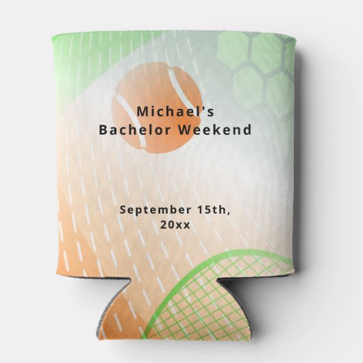 パーソナライズされたクーラーボックス |テニス学士週末 缶クーラー (裏面)