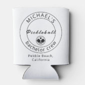 パーソナライズされたクーラーボックス |独身者ピックボールのクルー 缶クーラー (裏面)