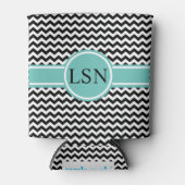 パーソナライズされたクーラーボックス – 黒ジグザグ 缶クーラー (正面)