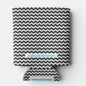 パーソナライズされたクーラーボックス – 黒ジグザグ 缶クーラー (裏面)