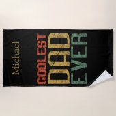 パーソナライズされたクールパパ贈り物 ビーチタオル (正面)