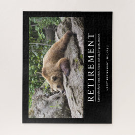 パーソナライズされたクールリラックスベアカスタム退職 ジグソーパズル