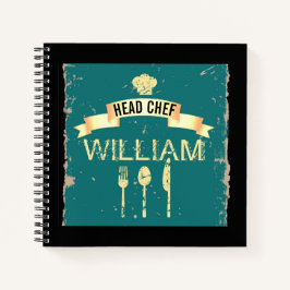 パーソナライズされたクール料理長レシピ本男性へ ノートブック