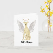 パーソナライズされたクーングレイハウンド悔やみや弔慰メモリアル カード (黄色い花)