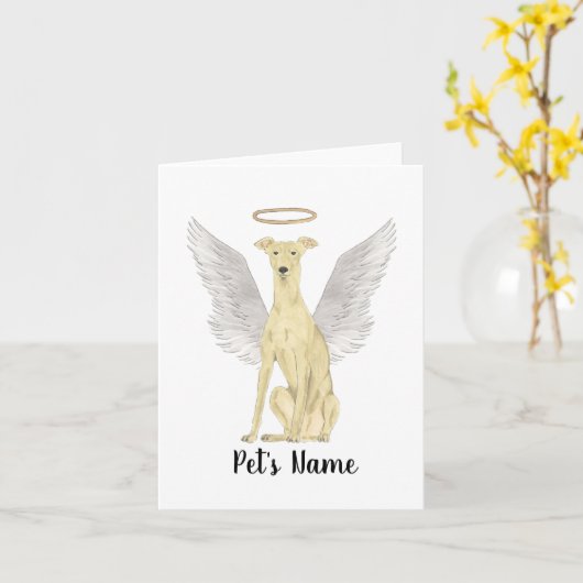 パーソナライズされたクーングレイハウンド悔やみや弔慰メモリアル カード (黄色い花)