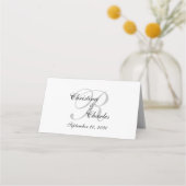 パーソナライズされたグエレガントレイのモノグラム結婚名 プレイスカード (裏面)