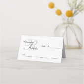 パーソナライズされたグエレガントレイのモノグラム結婚名 プレイスカード (正面)