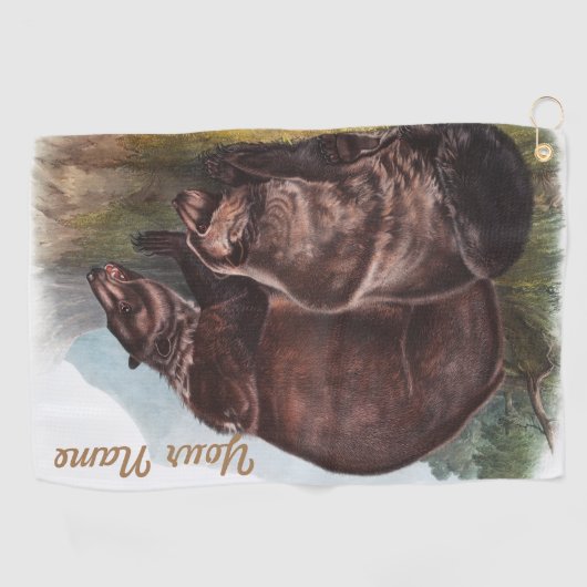 パーソナライズされたグカスタムリズリー・ベア・ギフト ゴルフタオル (横)