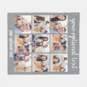 パーソナライズされたグモダンレイ9フォトコラージュ フリースブランケット (正面(横))