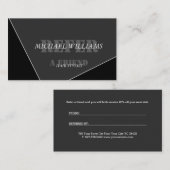 パーソナライズされたグモダン芸術的レイ黒一文字 紹介カード (正面/裏面)