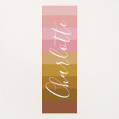 パーソナライズされたグラデーションのピンクのアースストライプの音 ヨガマット (正面)