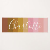 パーソナライズされたグラデーションのピンクのアースストライプの音 ヨガマット (正面(横))