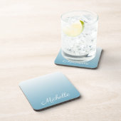 パーソナライズされたグラデーション水色 コースター (右側)