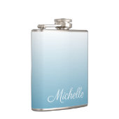 パーソナライズされたグラデーション水色 フラスク (右)
