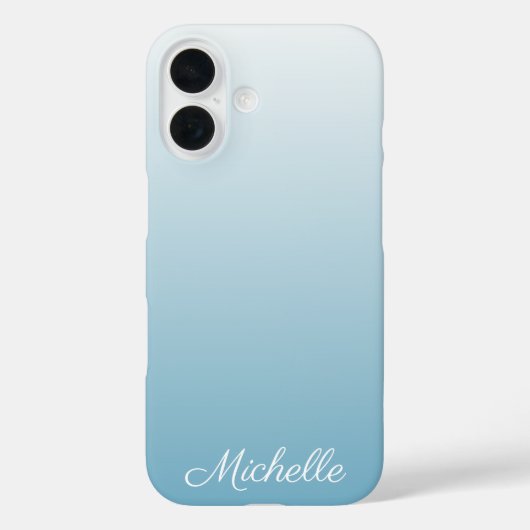 パーソナライズされたグラデーション水色 Case-Mate iPhoneケース (裏面)