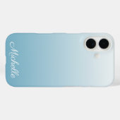 パーソナライズされたグラデーション水色 Case-Mate iPhoneケース (裏面 (横))