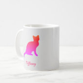 パーソナライズされたグラデーション猫 コーヒーマグカップ (正面左)