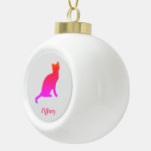 パーソナライズされたグラデーション猫 セラミックボールオーナメント (右)