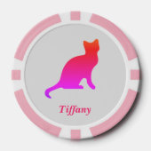 パーソナライズされたグラデーション猫 ポーカーチップ (正面)