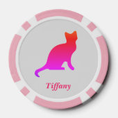 パーソナライズされたグラデーション猫 ポーカーチップ (裏面)