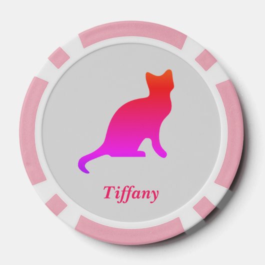パーソナライズされたグラデーション猫 ポーカーチップ (裏面)