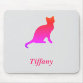 パーソナライズされたグラデーション猫 マウスパッド (正面)
