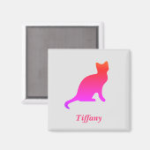 パーソナライズされたグラデーション猫 マグネット (正面/裏面)