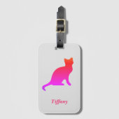 パーソナライズされたグラデーション猫 ラゲッジタグ (正面縦)