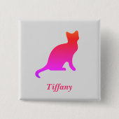 パーソナライズされたグラデーション猫 缶バッジ (正面)