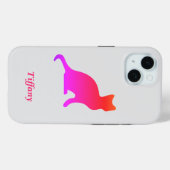 パーソナライズされたグラデーション猫 Case-Mate iPhoneケース (裏面 (横))