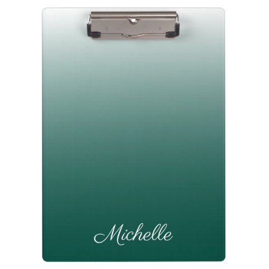 パーソナライズされたグラデーション緑 クリップボード (正面)