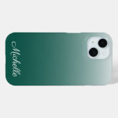 パーソナライズされたグラデーション緑 Case-Mate iPhoneケース (裏面 (横))