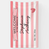 パーソナライズされたグラデーション赤面ピストライプのッ結婚ク 横断幕 (縦)