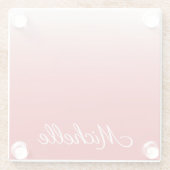 パーソナライズされたグラデーション赤 ガラスコースター (裏面)