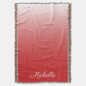 パーソナライズされたグラデーション赤 スローブランケット (正面縦)