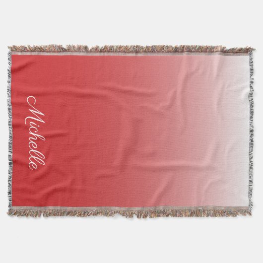 パーソナライズされたグラデーション赤 スローブランケット (正面)