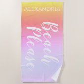 パーソナライズされたグラデーション ビーチタオル (正面)