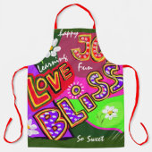 パーソナライズされたグラフィックタイポグラフィオーバープリントエプロン エプロン (正面)