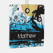 パーソナライズされたグランジサーフィンビーチ セラミックオーナメント (右)