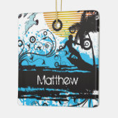 パーソナライズされたグランジサーフィンビーチ セラミックオーナメント (左)