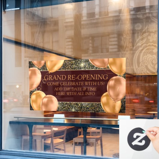 パーソナライズされたグランドオープニングの再オープニング中小規模企業 ウィンドウサイン (カフェ窓)