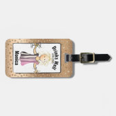 パーソナライズされたグリッターの輝き ラゲッジタグ (正面横)
