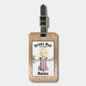 パーソナライズされたグリッターの輝き ラゲッジタグ (正面縦)