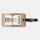 パーソナライズされたグリッターの輝き ラゲッジタグ (裏面横)