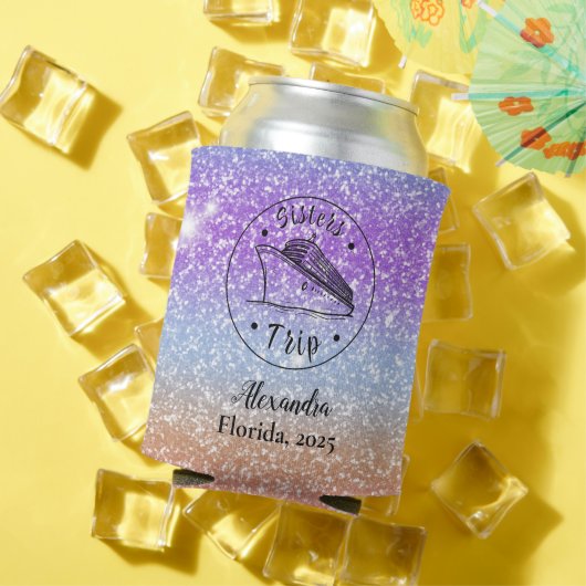 パーソナライズされたグリッターシスターズクルーズ 缶クーラー (インサイチュ 夏)