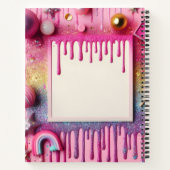 パーソナライズされたグリッタードリップノート ノートブック (裏面)