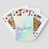 パーソナライズされたグリッターパステル《写真》ぼけ味パターン トランプ (裏面)