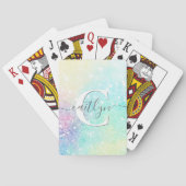 パーソナライズされたグリッターパステル《写真》ぼけ味パターン トランプ (裏面)