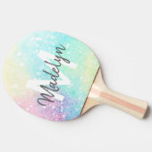 パーソナライズされたグリッターパステル《写真》ぼけ味パターン 卓球ラケット (横)