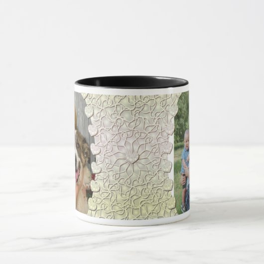 パーソナライズされたグリッターフォトマグラップデザイン マグカップ (中央)